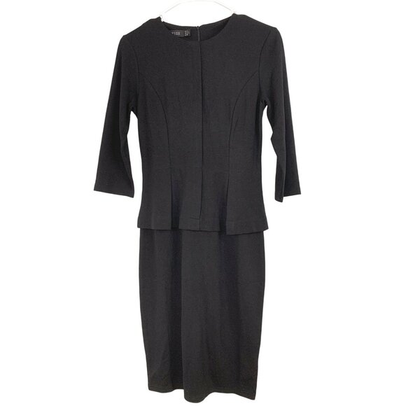 Homeyee Womens Black Peplum Dress Size S US 4 RAA10426 NWOT - Picture 2 of 9